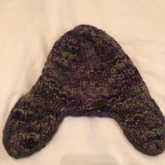 M0851 wool hunters cap & mittens, 100% wool, handmade, size Small ,multicolour - Picture 3 of 7